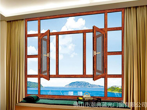 100断桥双色平开窗纱一体3